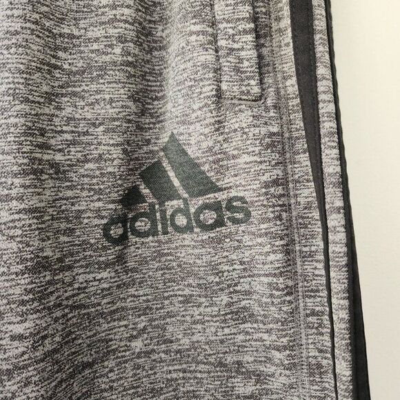 Adidas Track Pants | Men's Med | Gray Climawarm 3 Stripes Athletic Straight - Picture 2 of 8